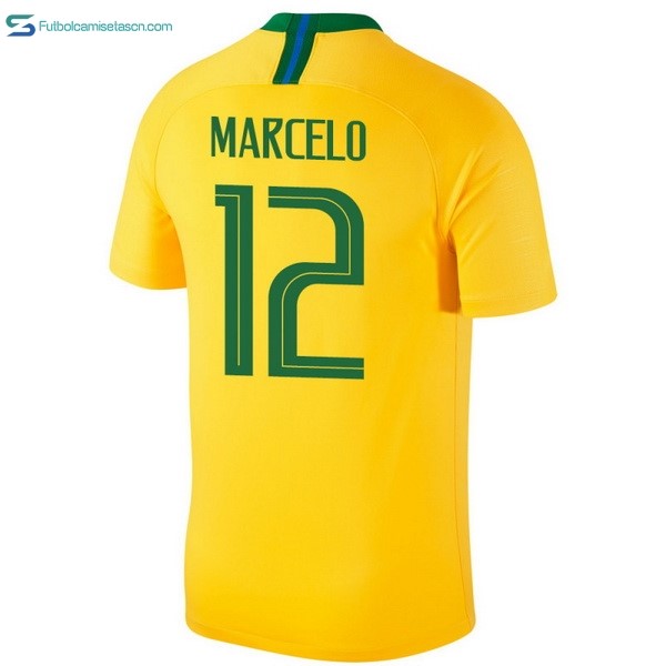 Camiseta Brasil 1ª Marcelo 2018 Amarillo